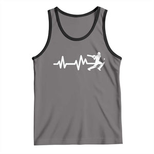 Cricket Player Tank Top Cricket Heartbeat Batsman TS10 Deep Heather Black Print Your Wear