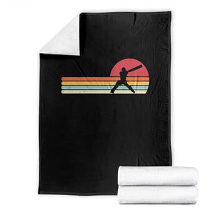 Retro Cricket Player Throw Blanket Retro Vintage Sport Batsman Cricket Gifts TS10 Black Print Your Wear