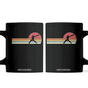 Retro Cricket Player Coffee Mug Retro Vintage Sport Batsman Cricket Gifts TS10 Black Print Your Wear