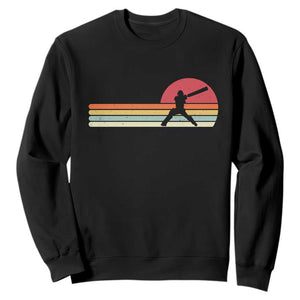 Retro Cricket Player Sweatshirt Retro Vintage Sport Batsman Cricket Gifts TS10 Black Print Your Wear