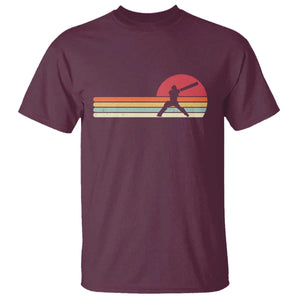 Retro Cricket Player T Shirt Retro Vintage Sport Batsman Cricket Gifts TS10 Maroon Print Your Wear