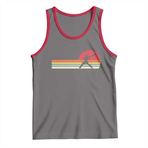 Retro Cricket Player Tank Top Retro Vintage Sport Batsman Cricket Gifts TS10 Deep Heather Red Print Your Wear