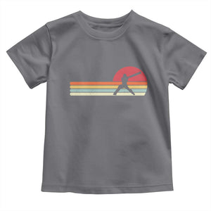 Retro Cricket Player Toddler T Shirt Retro Vintage Sport Batsman Cricket Gifts TS10 Charcoal Print Your Wear