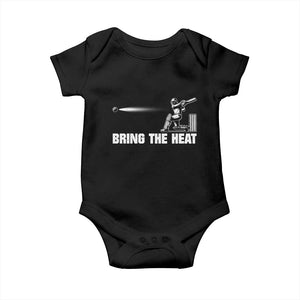 Cricket Player Baby Onesie Bring The Heat Batting TS10 Black Print Your Wear