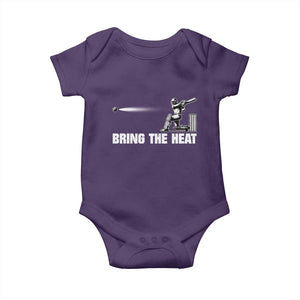 Cricket Player Baby Onesie Bring The Heat Batting TS10 Purple Print Your Wear