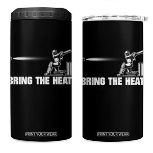 Cricket Player 4 in 1 Can Cooler Tumbler Bring The Heat Batting TS10 One Size: 16 oz Black Print Your Wear