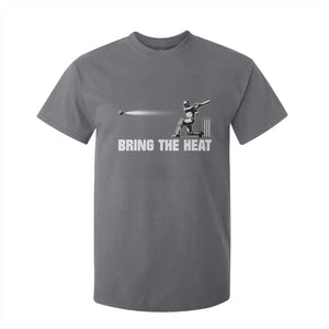 Cricket Player T Shirt For Kid Bring The Heat Batting TS10 Charcoal Print Your Wear