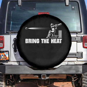 Cricket Player Spare Tire Cover Bring The Heat Batting TS10 No hole Black Print Your Wear