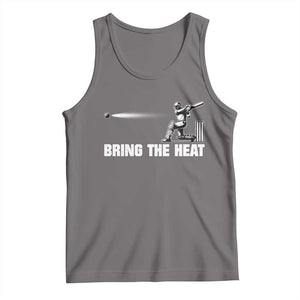 Cricket Player Tank Top Bring The Heat Batting TS10 Deep Heather Print Your Wear