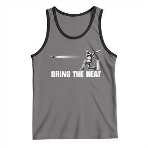 Cricket Player Tank Top Bring The Heat Batting TS10 Deep Heather Black Print Your Wear
