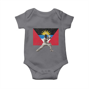 Antigua and Barbuda Cricket Baby Onesie Retro Vintage Sport Antiguan Flag West Indies Fan TS10 Charcoal Print Your Wear
