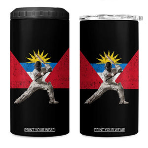 Antigua and Barbuda Cricket 4 in 1 Can Cooler Tumbler Retro Vintage Sport Antiguan Flag West Indies Fan TS10 One Size: 16 oz Black Print Your Wear
