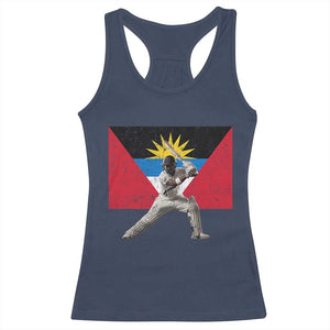 Antigua and Barbuda Cricket Racerback Tank Top Retro Vintage Sport Antiguan Flag West Indies Fan TS10 Navy Print Your Wear
