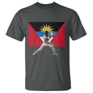Antigua and Barbuda Cricket T Shirt Retro Vintage Sport Antiguan Flag West Indies Fan TS10 Dark Heather Print Your Wear