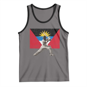 Antigua and Barbuda Cricket Tank Top Retro Vintage Sport Antiguan Flag West Indies Fan TS10 Deep Heather Black Print Your Wear