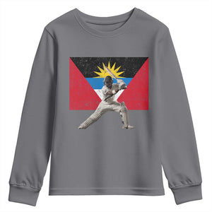 Antigua and Barbuda Cricket Youth Sweatshirt Retro Vintage Sport Antiguan Flag West Indies Fan TS10 Charcoal Print Your Wear