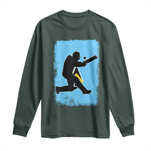 Saint Lucia Cricket Long Sleeve Shirt Retro Vintage Sport Saint Lucian Flag West Indies Cricket Fan TS10 Dark Forest Green Print Your Wear