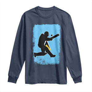 Saint Lucia Cricket Long Sleeve Shirt Retro Vintage Sport Saint Lucian Flag West Indies Cricket Fan TS10 Navy Print Your Wear