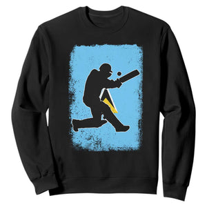 Saint Lucia Cricket Sweatshirt Retro Vintage Sport Saint Lucian Flag West Indies Cricket Fan TS10 Black Print Your Wear