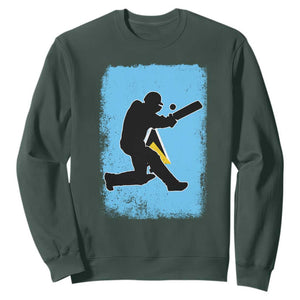 Saint Lucia Cricket Sweatshirt Retro Vintage Sport Saint Lucian Flag West Indies Cricket Fan TS10 Dark Forest Green Print Your Wear
