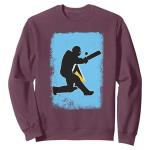 Saint Lucia Cricket Sweatshirt Retro Vintage Sport Saint Lucian Flag West Indies Cricket Fan TS10 Maroon Print Your Wear