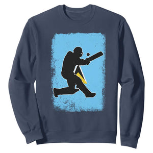 Saint Lucia Cricket Sweatshirt Retro Vintage Sport Saint Lucian Flag West Indies Cricket Fan TS10 Navy Print Your Wear