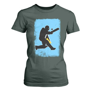 Saint Lucia Cricket T Shirt For Women Retro Vintage Sport Saint Lucian Flag West Indies Cricket Fan TS10 Dark Forest Green Print Your Wear