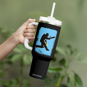 Saint Lucia Cricket Tumbler With Handle Retro Vintage Sport Saint Lucian Flag West Indies Cricket Fan TS10 Print Your Wear