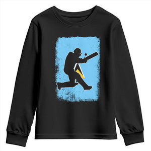 Saint Lucia Cricket Youth Sweatshirt Retro Vintage Sport Saint Lucian Flag West Indies Cricket Fan TS10 Black Print Your Wear