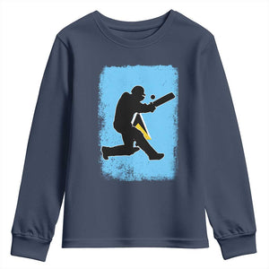Saint Lucia Cricket Youth Sweatshirt Retro Vintage Sport Saint Lucian Flag West Indies Cricket Fan TS10 Navy Print Your Wear