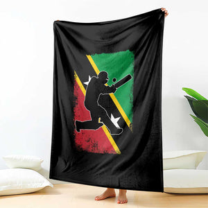 Saint Kitts and Nevis Cricket Throw Blanket Retro Vintage Sport Kittitian Flag West Indies Cricket Fan TS10 Print Your Wear