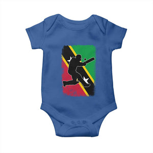 Saint Kitts and Nevis Cricket Baby Onesie Retro Vintage Sport Kittitian Flag West Indies Cricket Fan TS10 Royal Blue Print Your Wear