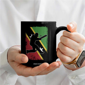 Saint Kitts and Nevis Cricket Coffee Mug Retro Vintage Sport Kittitian Flag West Indies Cricket Fan TS10 Print Your Wear