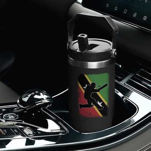 Saint Kitts and Nevis Cricket Flip Straw Tumbler Retro Vintage Sport Kittitian Flag West Indies Cricket Fan TS10 Print Your Wear