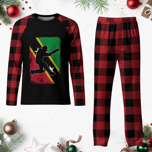 Saint Kitts and Nevis Cricket Plaid Pajama Set Retro Vintage Sport Kittitian Flag West Indies Cricket Fan TS10 Buffalo Plaid Print Your Wear