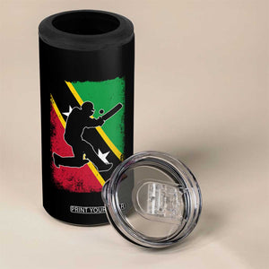 Saint Kitts and Nevis Cricket 4 in 1 Can Cooler Tumbler Retro Vintage Sport Kittitian Flag West Indies Cricket Fan TS10 Print Your Wear