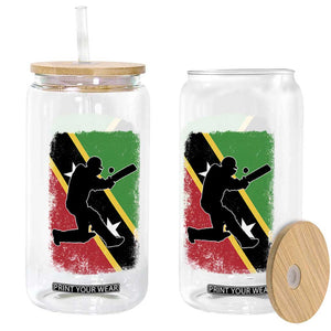 Saint Kitts and Nevis Cricket Glass Can Retro Vintage Sport Kittitian Flag West Indies Cricket Fan TS10 Print Your Wear