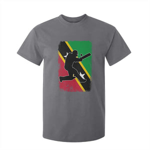 Saint Kitts and Nevis Cricket T Shirt For Kid Retro Vintage Sport Kittitian Flag West Indies Cricket Fan TS10 Charcoal Print Your Wear