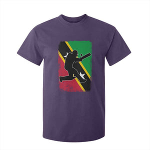 Saint Kitts and Nevis Cricket T Shirt For Kid Retro Vintage Sport Kittitian Flag West Indies Cricket Fan TS10 Purple Print Your Wear