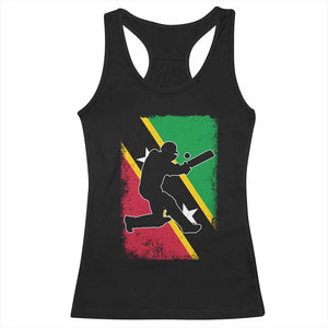 Saint Kitts and Nevis Cricket Racerback Tank Top Retro Vintage Sport Kittitian Flag West Indies Cricket Fan TS10 Black Print Your Wear