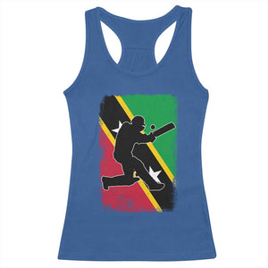 Saint Kitts and Nevis Cricket Racerback Tank Top Retro Vintage Sport Kittitian Flag West Indies Cricket Fan TS10 Royal Blue Print Your Wear