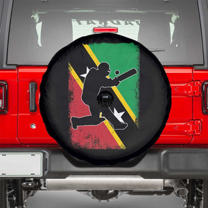 Saint Kitts and Nevis Cricket Spare Tire Cover Retro Vintage Sport Kittitian Flag West Indies Cricket Fan TS10 Black Print Your Wear