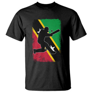 Saint Kitts and Nevis Cricket T Shirt Retro Vintage Sport Kittitian Flag West Indies Cricket Fan TS10 Black Print Your Wear
