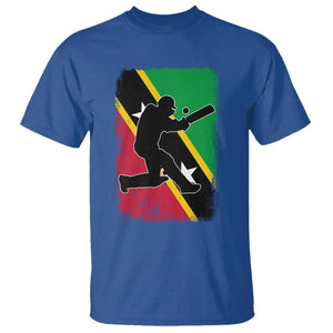 Saint Kitts and Nevis Cricket T Shirt Retro Vintage Sport Kittitian Flag West Indies Cricket Fan TS10 Royal Blue Print Your Wear