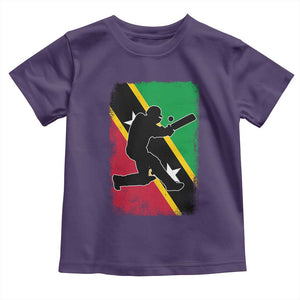 Saint Kitts and Nevis Cricket Toddler T Shirt Retro Vintage Sport Kittitian Flag West Indies Cricket Fan TS10 Purple Print Your Wear