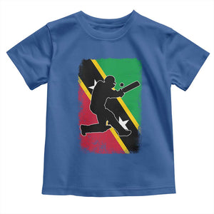Saint Kitts and Nevis Cricket Toddler T Shirt Retro Vintage Sport Kittitian Flag West Indies Cricket Fan TS10 Royal Blue Print Your Wear