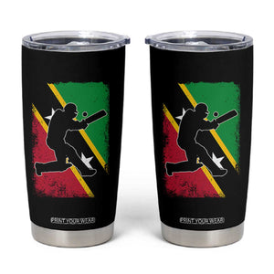 Saint Kitts and Nevis Cricket Tumbler Cup Retro Vintage Sport Kittitian Flag West Indies Cricket Fan TS10 Black Print Your Wear