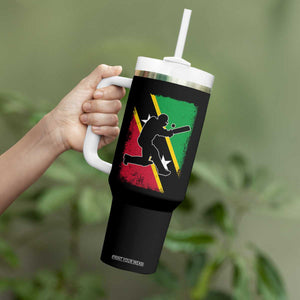 Saint Kitts and Nevis Cricket Tumbler With Handle Retro Vintage Sport Kittitian Flag West Indies Cricket Fan TS10 Print Your Wear
