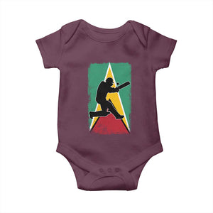 Guyana Cricket Baby Onesie Retro Vintage Sport Guyanese Flag West Indies Cricket Fan TS10 Maroon Print Your Wear