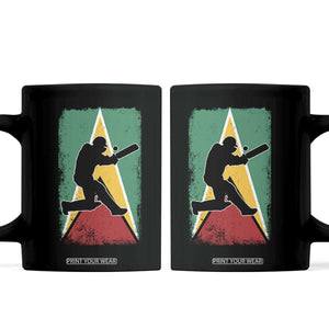 Guyana Cricket Coffee Mug Retro Vintage Sport Guyanese Flag West Indies Cricket Fan TS10 Black Print Your Wear
